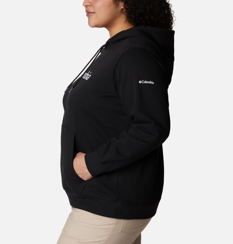 Women's Columbia Logo Hoodie Black | Plus Size CA-Z5C83